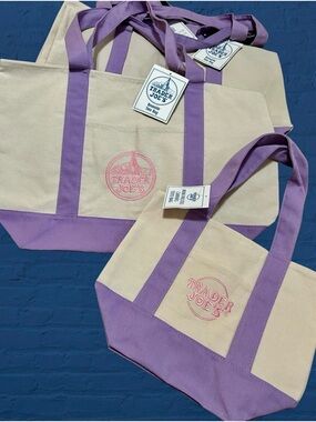 NEW Trader Joes Large & Mini Lavander Tote Bag!